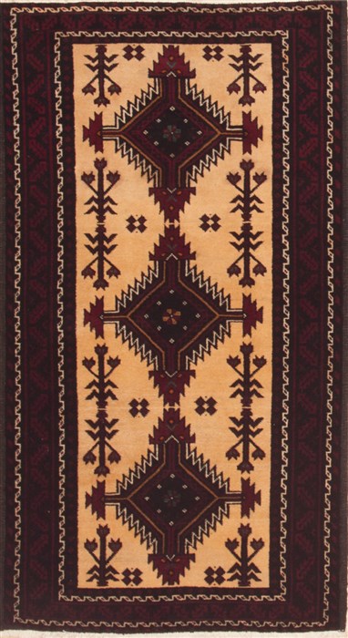 Baluch Beige Hand Knotted 33 X 511  Area Rug 100-12335 Image 0