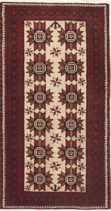 Baluch Red Hand Knotted 33 X 63  Area Rug 100-12337 Image 0