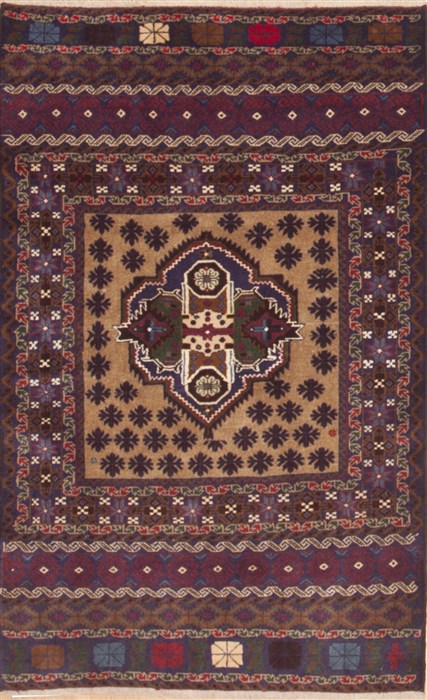 Baluch Purple Hand Knotted 35 X 57  Area Rug 100-12338 Image 0