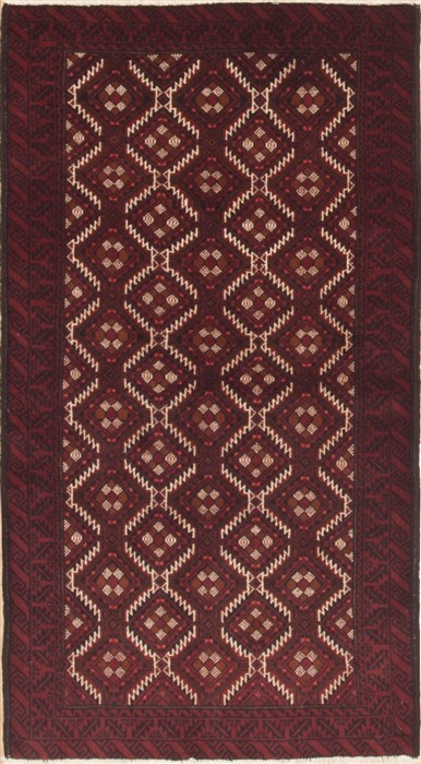Baluch Red Hand Knotted 33 X 63  Area Rug 100-12339 Image 0