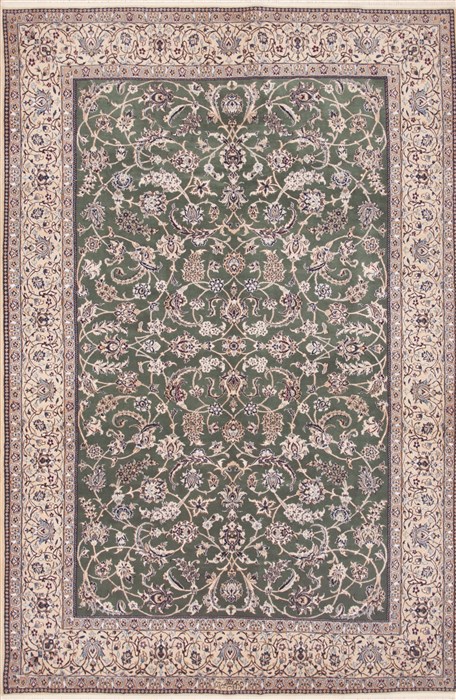 Nain Green Hand Knotted 69 X 100 Area Rug 100-12341 Image 0