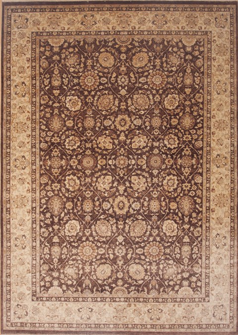 Chobi Brown Hand Knotted 99 X 144  Area Rug 100-12343 Image 0