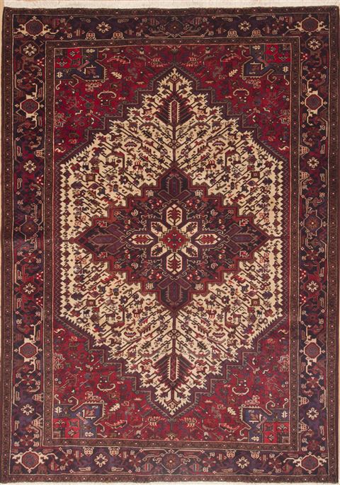 Heriz White Hand Knotted 75 X 106  Area Rug 131-12344 Image 0