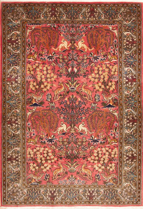 Qum Red Hand Knotted 36 X 50  Area Rug 100-12357 Image 0