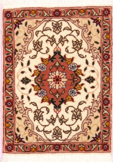 Tabriz Beige Square Hand Knotted 10 X 13  Area Rug 100-12373 Image 0