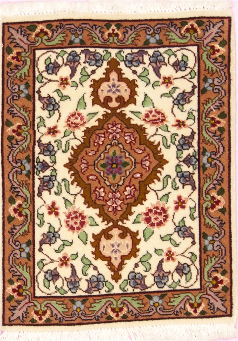 Tabriz Beige Square Hand Knotted 10 X 13  Area Rug 100-12375 Image 0