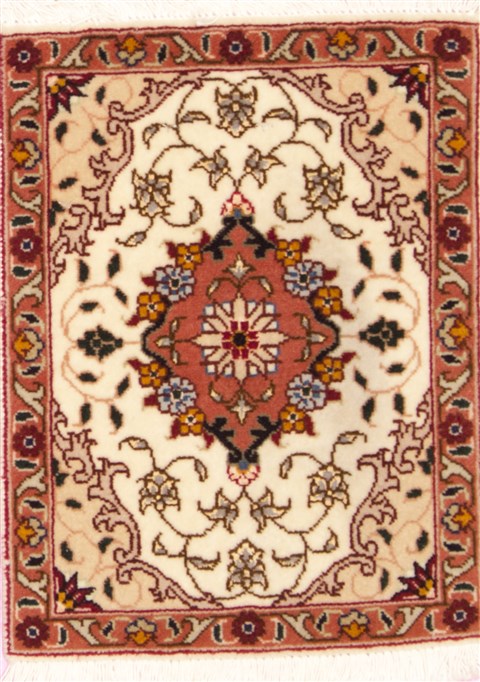 Floral Beige Square Hand Knotted 11 X 14  Area Rug 100-12378 Image 0
