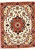 Floral Beige Square Hand Knotted 11 X 14  Area Rug 100-12378 Thumb 0