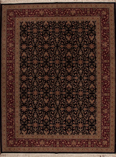 Sino-Persian Black Hand Knotted 90 X 120 Area Rug 251-12389 Image 0