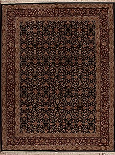 Chinese Sino-Persian Black Rectangle 9x12 ft Wool Carpet 12389