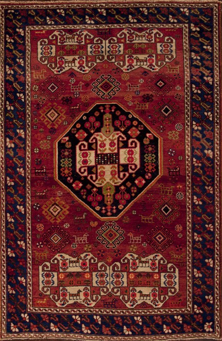Sirjan Red Hand Knotted 47 X 70 Area Rug 251-12403 Image 0
