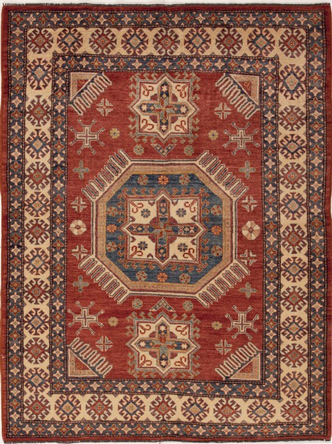 Kazak Red Hand Knotted 57 X 74  Area Rug 251-12411 Image 0