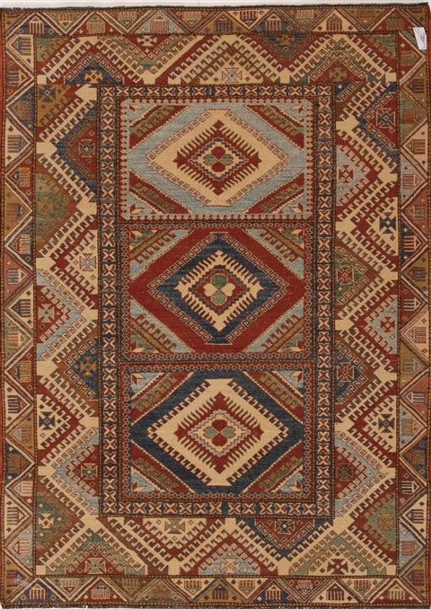 Kazak Red Hand Knotted 52 X 74 Area Rug 251-12412 Image 0