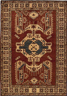 Pakistani Kazak Red Rectangle 5x7 ft Wool Carpet 12414