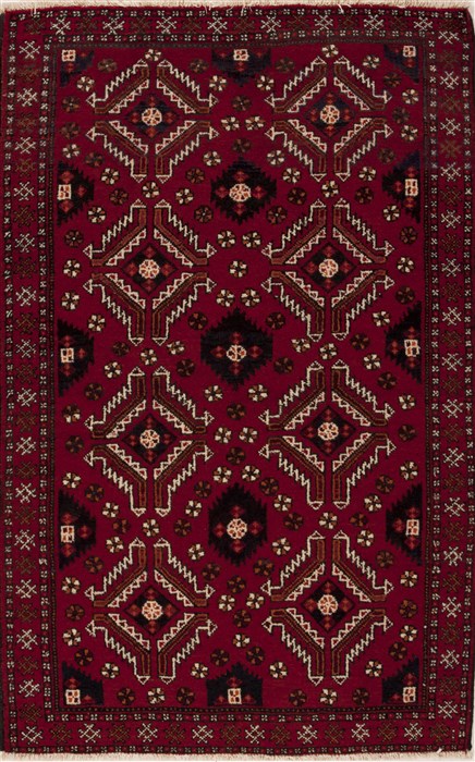 Baluch Red Hand Knotted 41 X 69  Area Rug 251-12425 Image 0