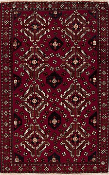 Persian Baluch Red Rectangle 5x7 ft Wool Carpet 12425
