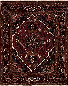 Persian Heriz Red Rectangle 5x8 ft Wool Carpet 12428