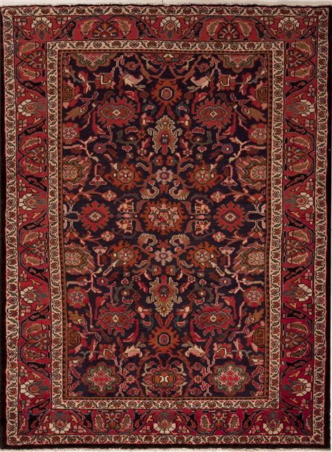 Hamedan Multicolor Hand Knotted 56 X 73  Area Rug 251-12435 Image 0