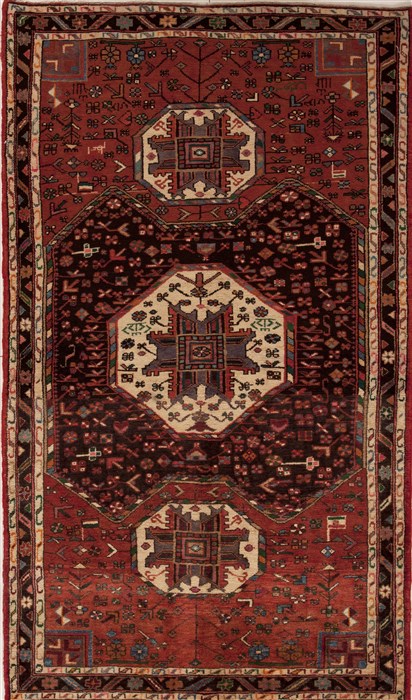 Hamedan Red Hand Knotted 46 X 79  Area Rug 251-12436 Image 0