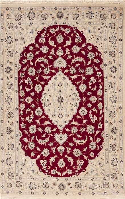 Nain Red Hand Knotted 35 X 52 Area Rug 251-12442 Image 0