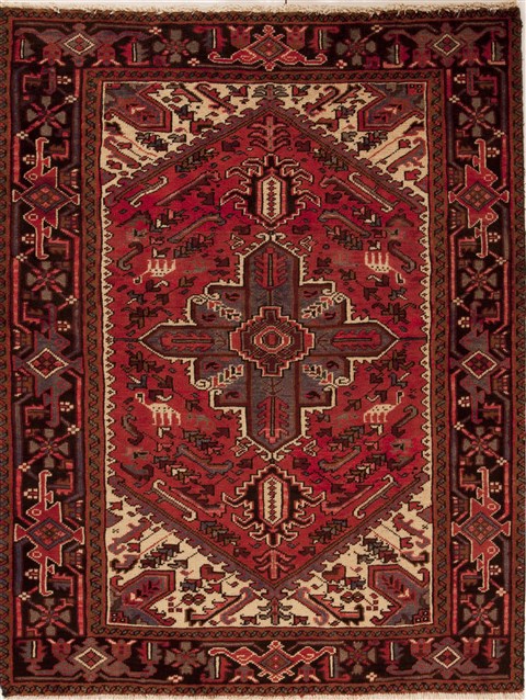 Hamedan Red Hand Knotted 48 X 61  Area Rug 251-12445 Image 0