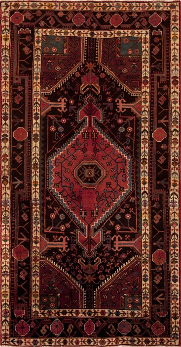 Nahavand Black Hand Knotted 44 X 82  Area Rug 251-12448 Image 0