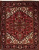 Hamedan Red Hand Knotted 51 X 64  Area Rug 251-12449 Thumb 0