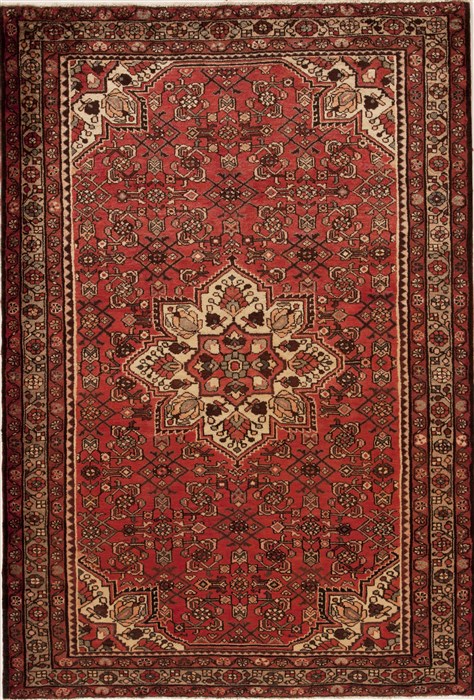 Hamedan Red Hand Knotted 49 X 80 Area Rug 251-12457 Image 0