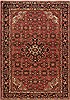 Hamedan Red Hand Knotted 53 X 74 Area Rug 251-12458 Thumb 0