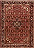 Hamedan Red Hand Knotted 53 X 74  Area Rug 251-12458 Thumb 0