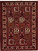 Hamedan Red Hand Knotted 55 X 72  Area Rug 251-12463 Thumb 0