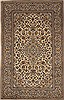 Kashan White Hand Knotted 66 X 102  Area Rug 251-12465 Thumb 0