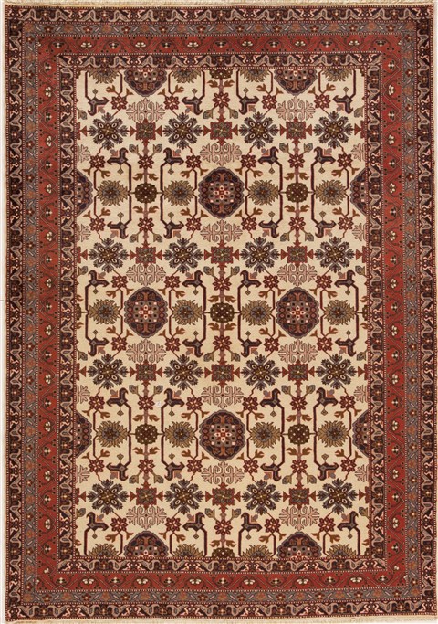 Ardebil White Hand Knotted 66 X 93  Area Rug 251-12468 Image 0