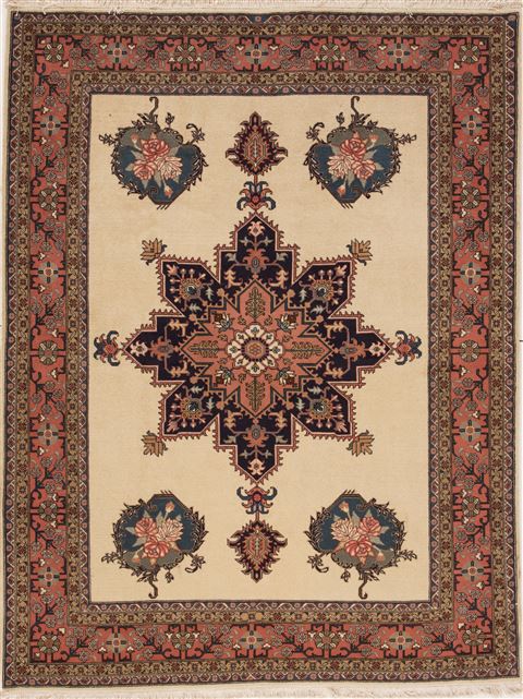 Ardebil White Hand Knotted 65 X 84  Area Rug 251-12469 Image 0