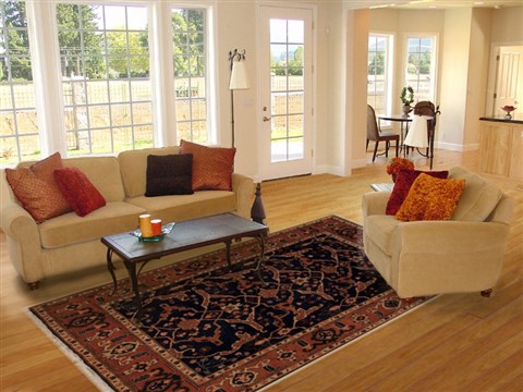 Karajeh Blue Hand Knotted 61 X 89 Area Rug 251-12480 Image 4