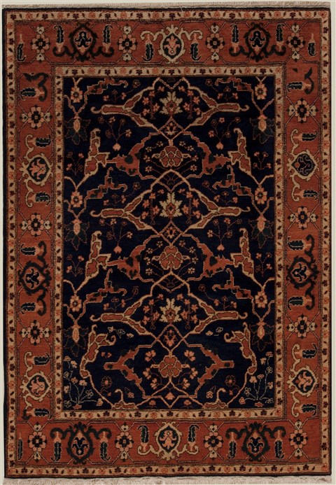 Karajeh Blue Hand Knotted 61 X 89 Area Rug 251-12480 Image 0