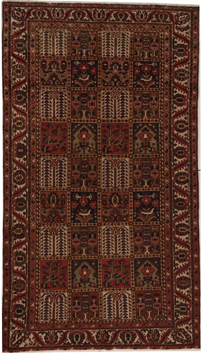 Bakhtiar Red Runner Hand Knotted 55 X 99  Area Rug 251-12483 Image 0