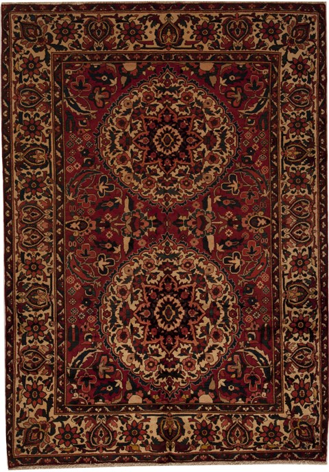 Bakhtiar Red Hand Knotted 61 X 99  Area Rug 251-12488 Image 0