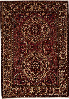 Persian Bakhtiar Red Rectangle 7x10 ft Wool Carpet 12488