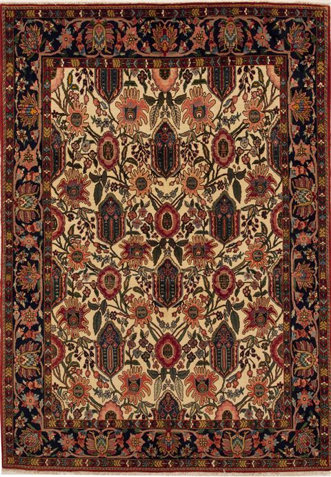 Bakhtiar White Hand Knotted 56 X 80  Area Rug 251-12491 Image 0