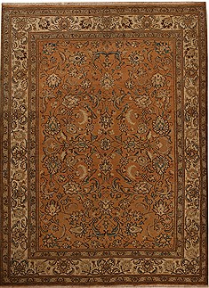 Persian Tabriz Purple Rectangle 7x10 ft Wool Carpet 12492