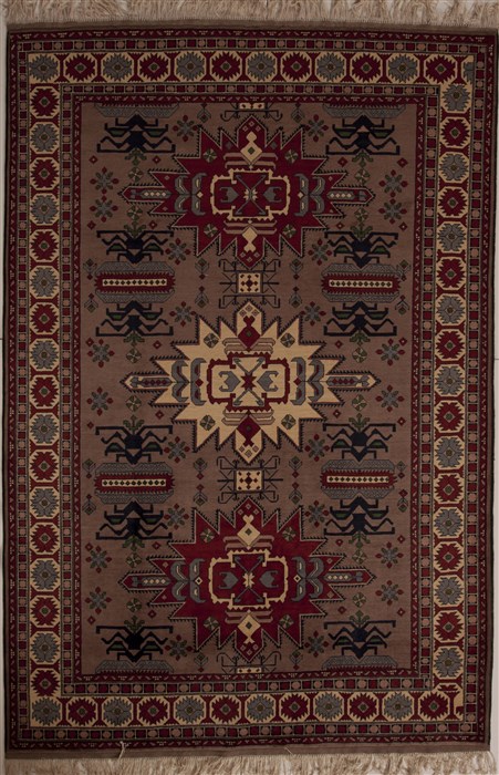 Khan Mohammadi Grey Hand Knotted 67 X 99 Area Rug 251-12495 Image 0