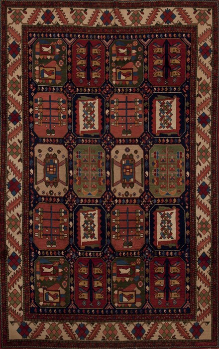 Bakhtiar Blue Hand Knotted 67 X 105 Area Rug 251-12496 Image 0