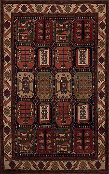 Persian Bakhtiar Blue Rectangle 7x10 ft Wool Carpet 12496
