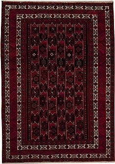 Persian Turkman Red Rectangle 7x10 ft Wool Carpet 12498