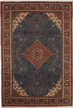 Persian Joshaghan Blue Rectangle 7x10 ft Wool Carpet 12505