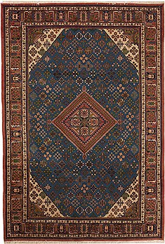 Joshaghan Blue Hand Knotted 7'0" X 10'6"  Area Rug 251-12505