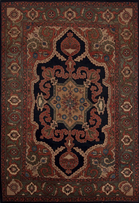 Moshk Abad Blue Hand Knotted 71 X 911 Area Rug 251-12508 Image 0