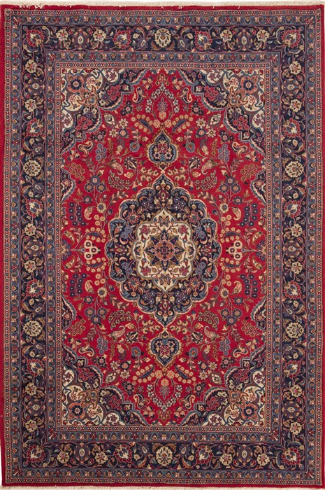 Mashad Red Hand Knotted 67 X 98 Area Rug 251-12510 Image 0