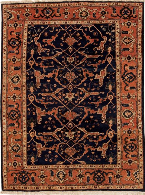 Mahal Blue Hand Knotted 67 X 89  Area Rug 251-12514 Image 0